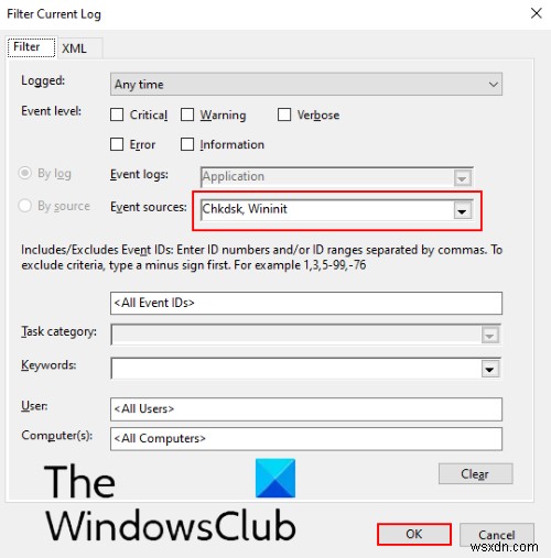 Windows 11/10 이벤트 뷰어에서 ChkDsk(디스크 검사) 결과 확인하는 방법