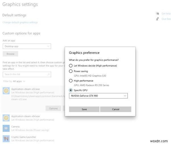 Windows 11/10에서 앱별로 다른 GPU를 지정하는 방법 완벽 가이드