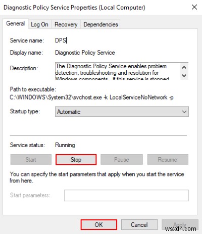 서비스 호스트: Windows 11/10에서 진단 정책 서비스(DPS) 디스크 사용량 100% 문제 해결 방법