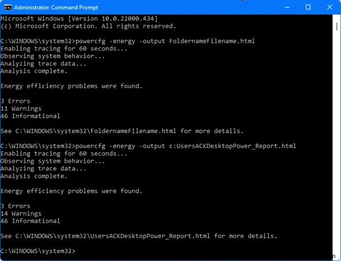 Windows 11/10에서 전력 효율성 진단 보고서로 노트북 배터리 상태 확인하는 방법