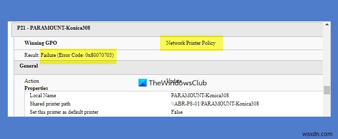 Windows 11/10에서 알 수 없는 프린터 드라이버 오류 0x80070705 해결 방법