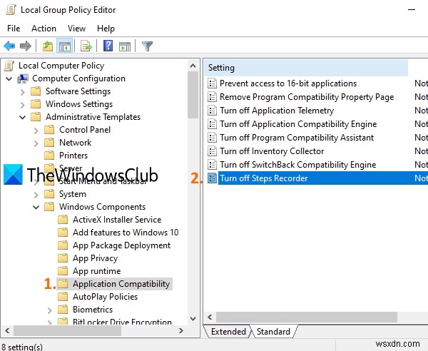 Windows 10에서 단계 레코더 비활성화 및 다시 활성화하는 방법