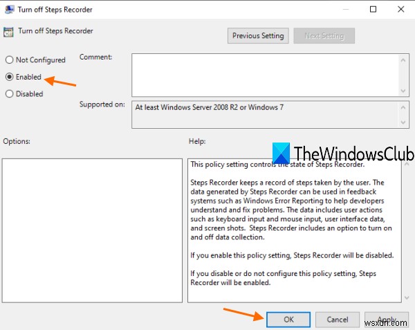 Windows 10에서 단계 레코더 비활성화 및 다시 활성화하는 방법