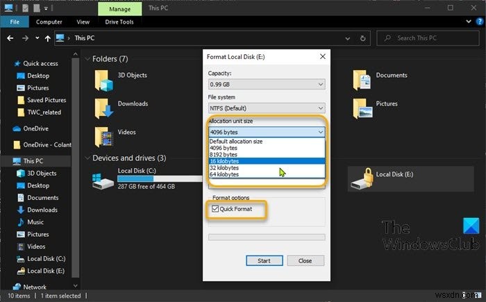 Windows 10에서 하드 디스크 클러스터 크기를 변경하는 2가지 방법