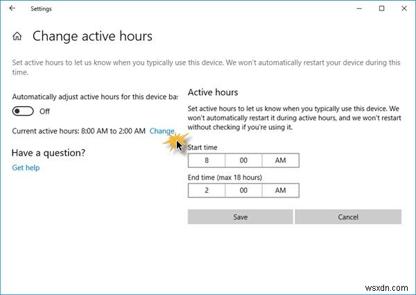 Windows 11/10에서 활성 시간(Active Hours) 설정하고 사용하는 방법