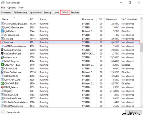 Windows 10의 lsass.exe란 무엇이며, 바이러스인지 확인하는 방법
