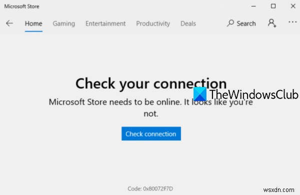 Microsoft Store 오류 코드 0x80072F7D 해결 방법 총정리