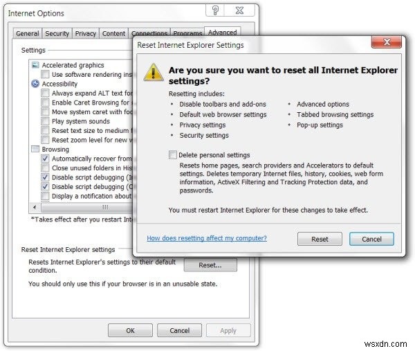 Windows 11/10에서 인터넷 옵션을 기본값으로 재설정하는 방법