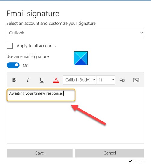 Windows 11/10 메일 앱에서 이메일 서명 변경하는 방법