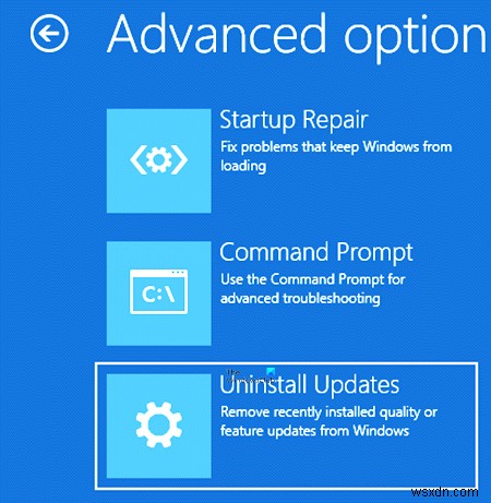 Windows 11/10 부팅 불가 시 최신 품질 업데이트·기능 업데이트 제거하는 방법