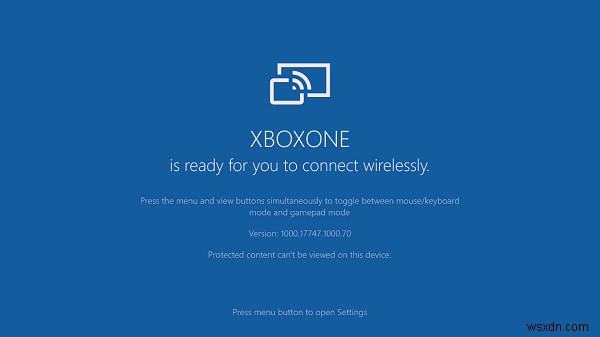 무선 어댑터 앱으로 PC 화면을 Xbox One에 투영하는 방법