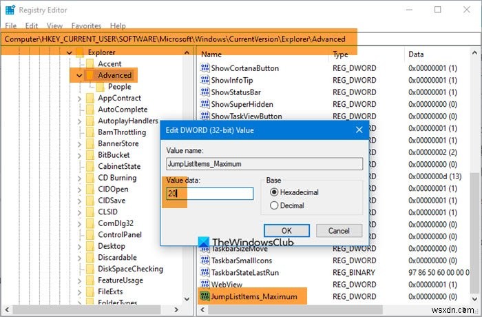 Windows 11/10에서 점프 목록(Jump List) 항목 수 늘리는 방법