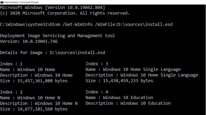 Windows 10 멀티 에디션 ISO에서 특정 Windows 버전만 추출하는 방법
