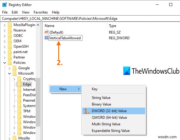 Windows 10 레지스트리 편집기로 Microsoft Edge 세로 탭 기능 완전히 비활성화하는 방법