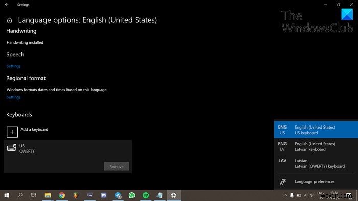 Windows 11/10에서 키보드 레이아웃이 삭제되지 않을 때 해결하는 방법
