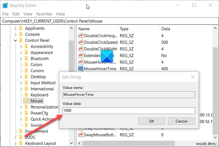 마우스 호버 시간이란 무엇이며, Windows 10에서 변경하는 방법