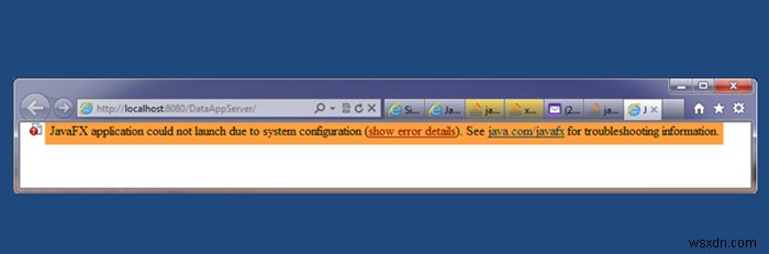 시스템 구성으로 인해 JavaFX 애플리케이션을 실행할 수 없을 때 해결 방법