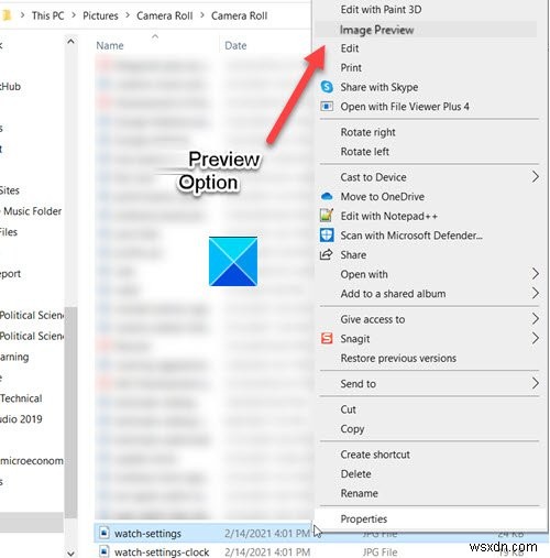 Windows 11/10 우클릭 메뉴에서 이미지 미리 보기 가 사라졌을 때 복구하는 방법