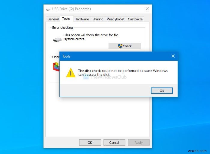 Windows에서 디스크에 액세스할 수 없어 디스크 검사를 수행할 수 없는 오류 해결 방법