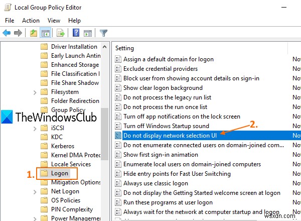 Windows 10 로그인 화면·잠금 화면에서 네트워크 아이콘 숨기기 또는 다시 표시하기