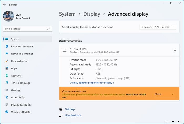 Windows 11/10에서 모니터 재생 빈도(주사율)를 변경하는 방법