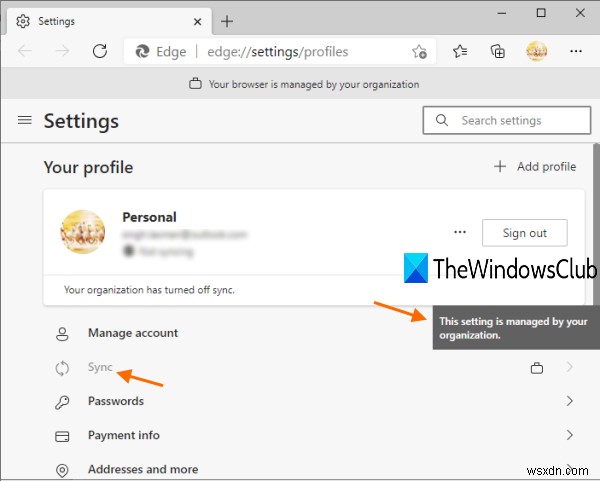 레지스트리 편집기로 Microsoft Edge 모든 프로필 동기화 켜기/끄기 설정 방법