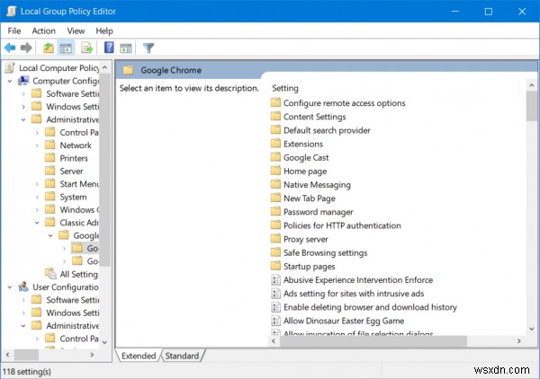 Windows 11/10 그룹 정책 편집기로 Google Chrome 구성하는 방법