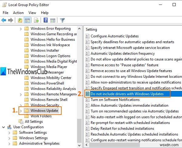 그룹 정책 및 레지스트리 편집기로 Windows 10 품질 업데이트에서 드라이버 자동 설치 차단하는 방법