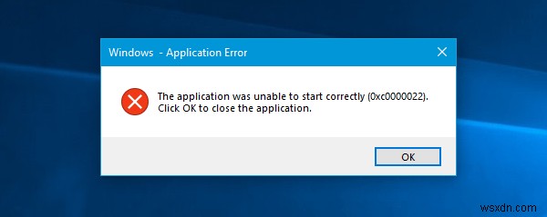 Adobe 앱 실행 시 응용 프로그램을 올바르게 시작할 수 없습니다(0xc0000022) 오류 해결 방법