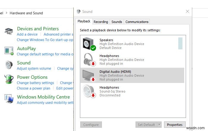 Windows 11/10에서 HDMI 재생 장치가 표시되지 않을 때 해결 방법