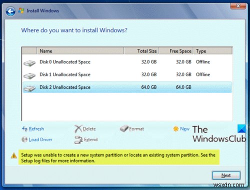 Windows 설치 오류  새 시스템 파티션을 만들거나 기존 시스템 파티션을 찾을 수 없습니다  해결 방법