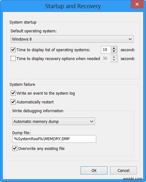 Windows 11/10 메모리 덤프 파일 생성 개수 변경 및 저장 방법