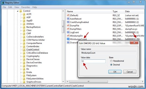 Windows 11/10 메모리 덤프 파일 생성 개수 변경 및 저장 방법
