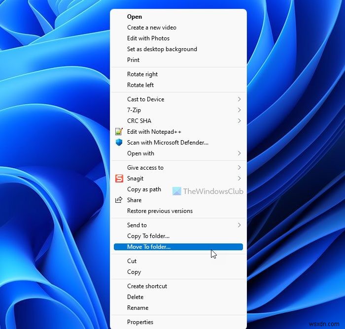 Windows 11/10 탐색기 우클릭 메뉴에 이동 및 복사 옵션 추가하는 방법