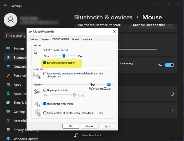 Windows 11/10 포인터 정밀도 향상 기능 완벽 가이드: 작동 원리부터 끄는 방법까지