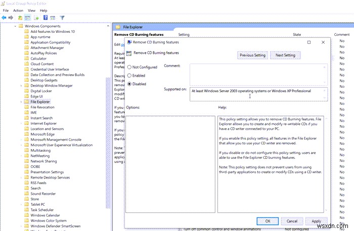 Windows 10에서  디스크에 굽기  버튼이 회색으로 비활성화될 때 해결 방법