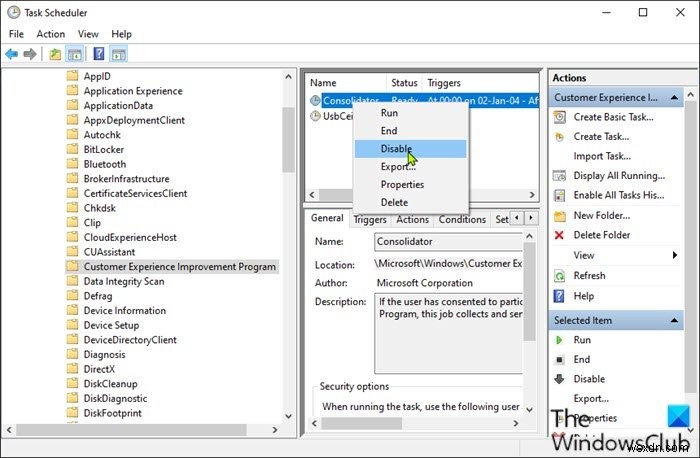 Windows 10 작업 스케줄러로 원격 분석(Telemetry) 및 데이터 수집 비활성화하는 방법