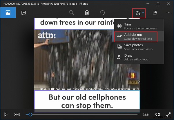 Windows 11/10 사진 앱으로 영상에 슬로우 모션 효과 넣는 방법