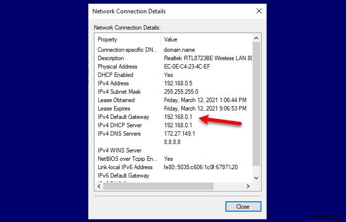 Windows 10에서 라우터 IP 주소 확인하는 방법 (명령 프롬프트 & 제어판)