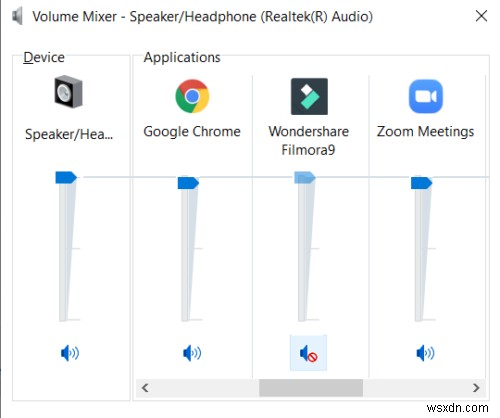 Windows 10에서 개별 프로그램 소리 음소거하는 방법