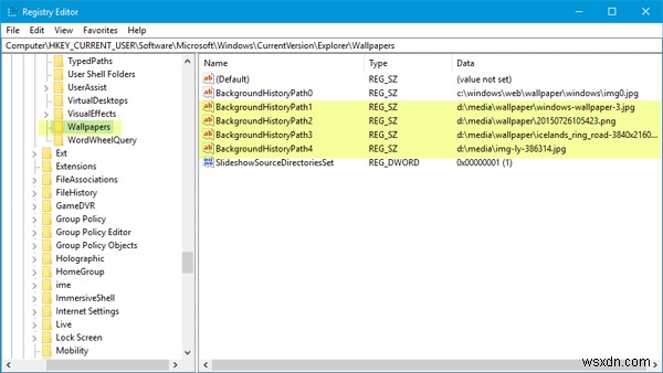 Windows 11/10에서 배경화면 기록 삭제하는 방법