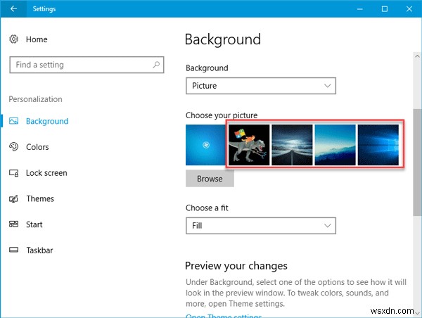 Windows 11/10에서 배경화면 기록 삭제하는 방법