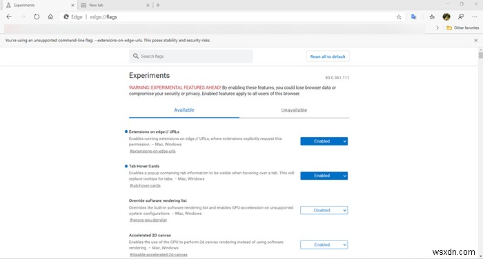 Windows 11/10에서 Microsoft Edge about:flags 페이지 접속 및 활용 방법