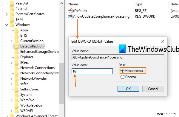 Windows 10에서 업데이트 준수(Update Compliance) 처리 활성화 또는 비활성화하는 방법