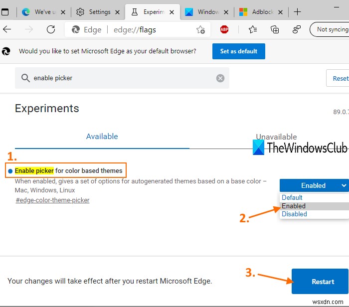 Microsoft Edge에서 강조 색상(액센트 컬러) 활성화하고 사용하는 방법
