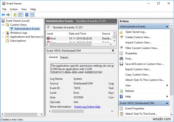 Windows 11/10 이벤트 뷰어에서 사용자 지정 보기 만드는 방법
