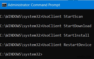 Windows 11/10 명령줄에서 Windows 업데이트 실행하는 방법