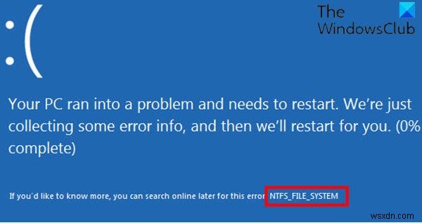 Windows 11/10 NTFS FILE SYSTEM 블루스크린 오류 해결 방법