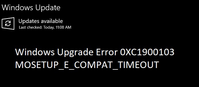 Windows 업그레이드 오류 0XC1900103(MOSETUP_E_COMPAT_TIMEOUT) 완벽 해결 가이드
