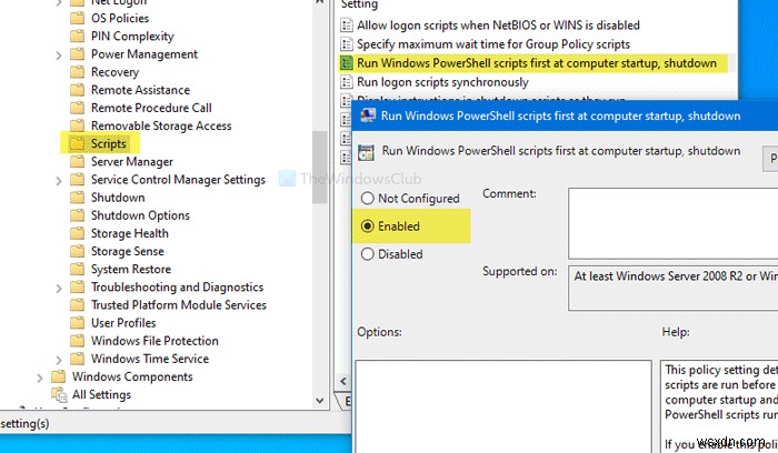 사용자 로그온, 로그오프, 시스템 시작 및 종료 시 Windows PowerShell 스크립트를 우선 실행하는 방법